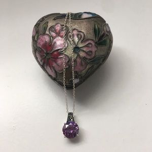 Amethyst sterling silver setting and chain